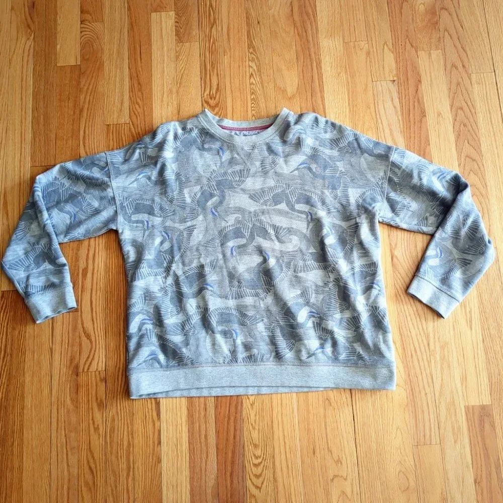 [SOLD] Ted Baker London Crane Graphic Print Pattern Art to Wear Sweatshirt Crew - Picture 10 of 13